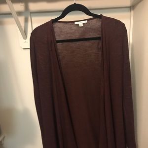 Long maroon cardigan